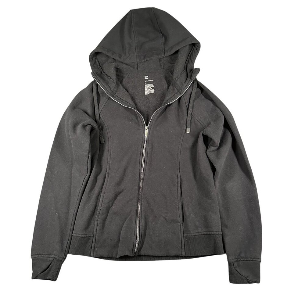 All In Motion Hoodie Womens Small Black Full Zip Hooded Thumb‎ Holes Activewear